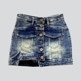 Vintage Jeans-Skort mit Knöpfen für Damen
